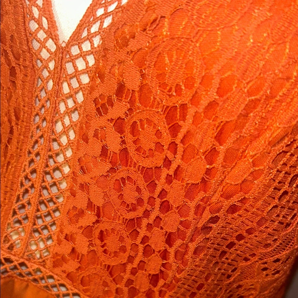 SHEIN Vibrant Orange Long Sleeve Dress - Picture 4 of 16
